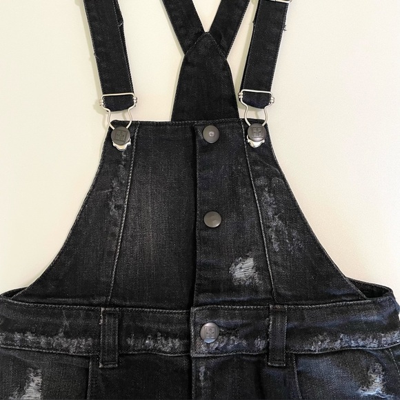NWT Ksubi Denim Romper Distressed Shortalls Let’s Go Out Washed Black 25 - Picture 9 of 14